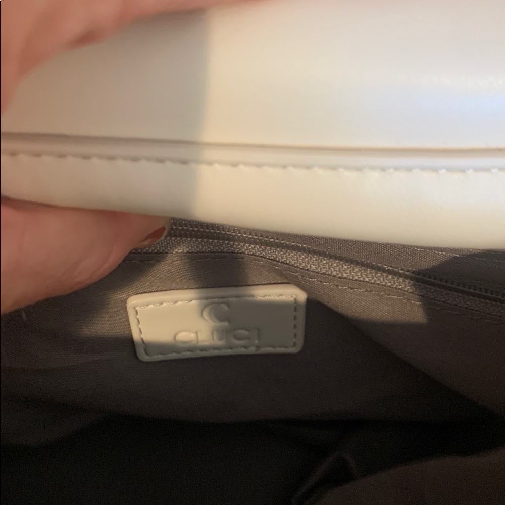 Cluci White Quilted Small Backpack Purse with Gold Chain in Vegan Leather - Picture 3 of 3